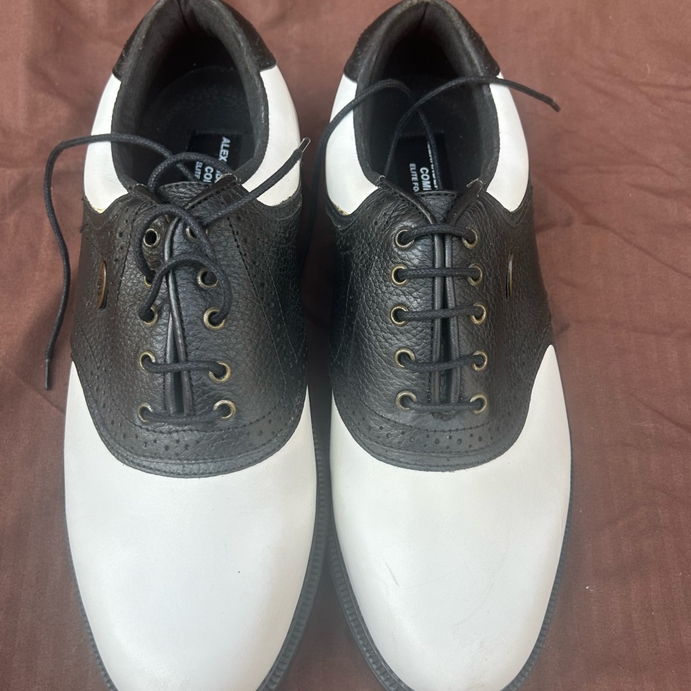 Alexander Benjamin Black and White Men's Oxford Golf Shoes Size 9